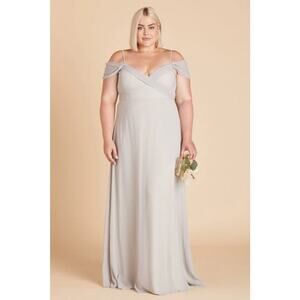 1387Birdy Grey Spence Chiffon Convertible Bridesmaid Dress Dove Gray Curve 3X